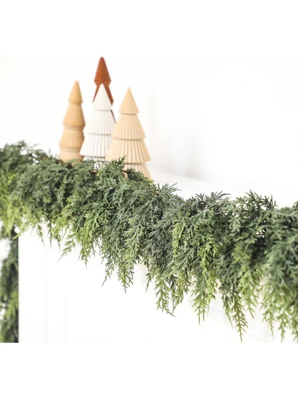 Set of 2 - 6ft Artificial Cedar Christmas Garland for Holiday Decor